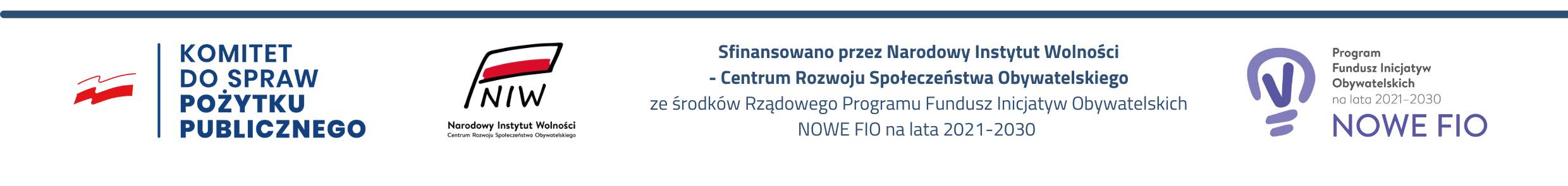 Logotypy finansowania: Komitet do Spraw Pożytku Publicznego, Narodowy Instytut Wolności, NOWE FIO